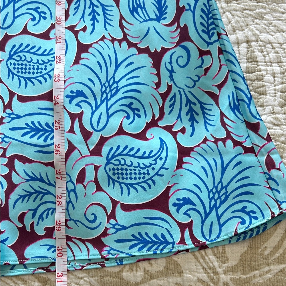 J. Crew Vibrant Blue pull on Floral Midi Slip Skirt XS - Picture 10 of 10